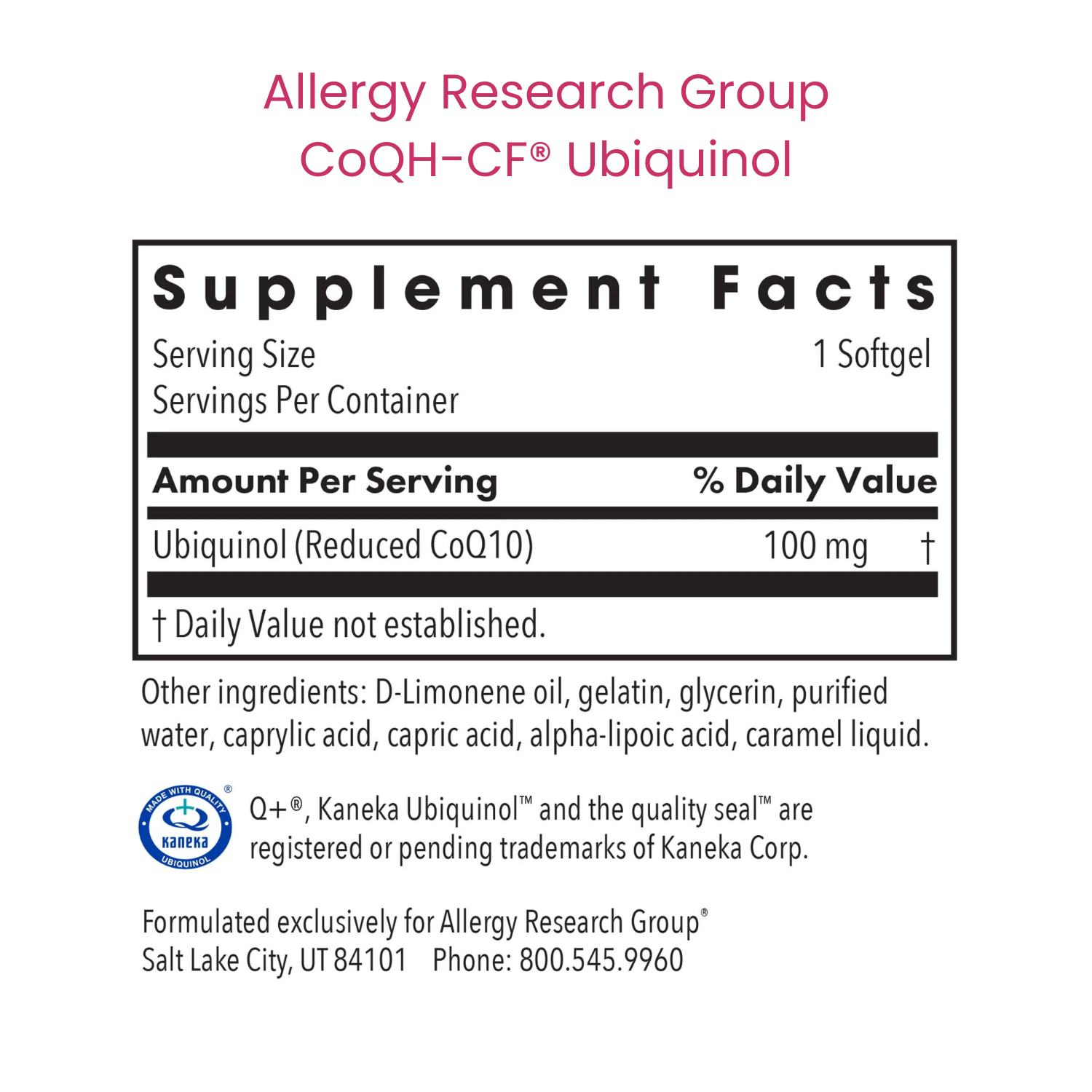 CoQ10 Ubiquinol 100mg