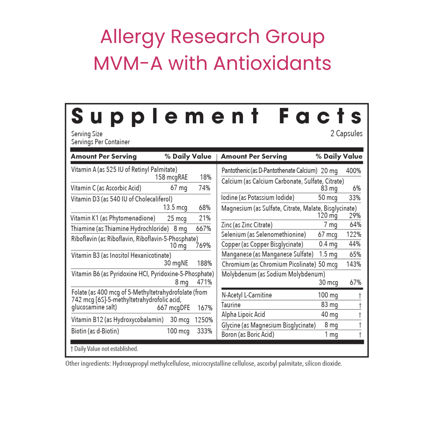 MVM-A with Antioxidants