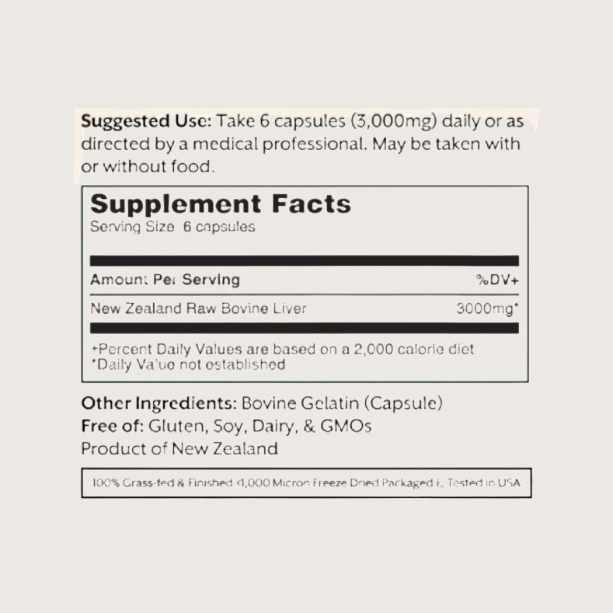 Grass-Fed New Zealand Bovine Liver