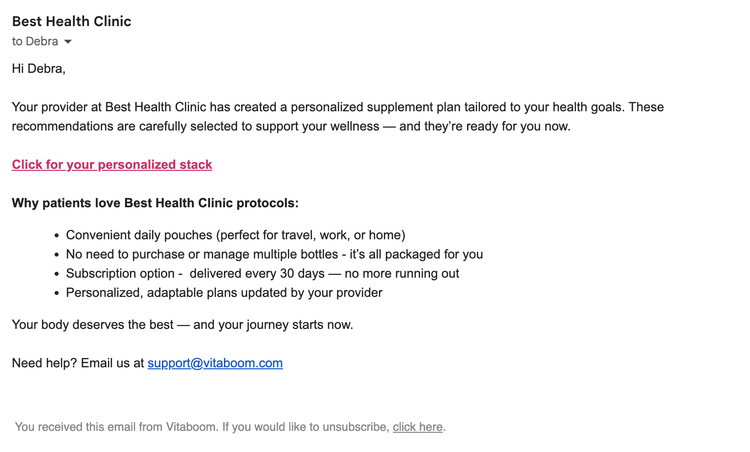 Simplified Supplement Program